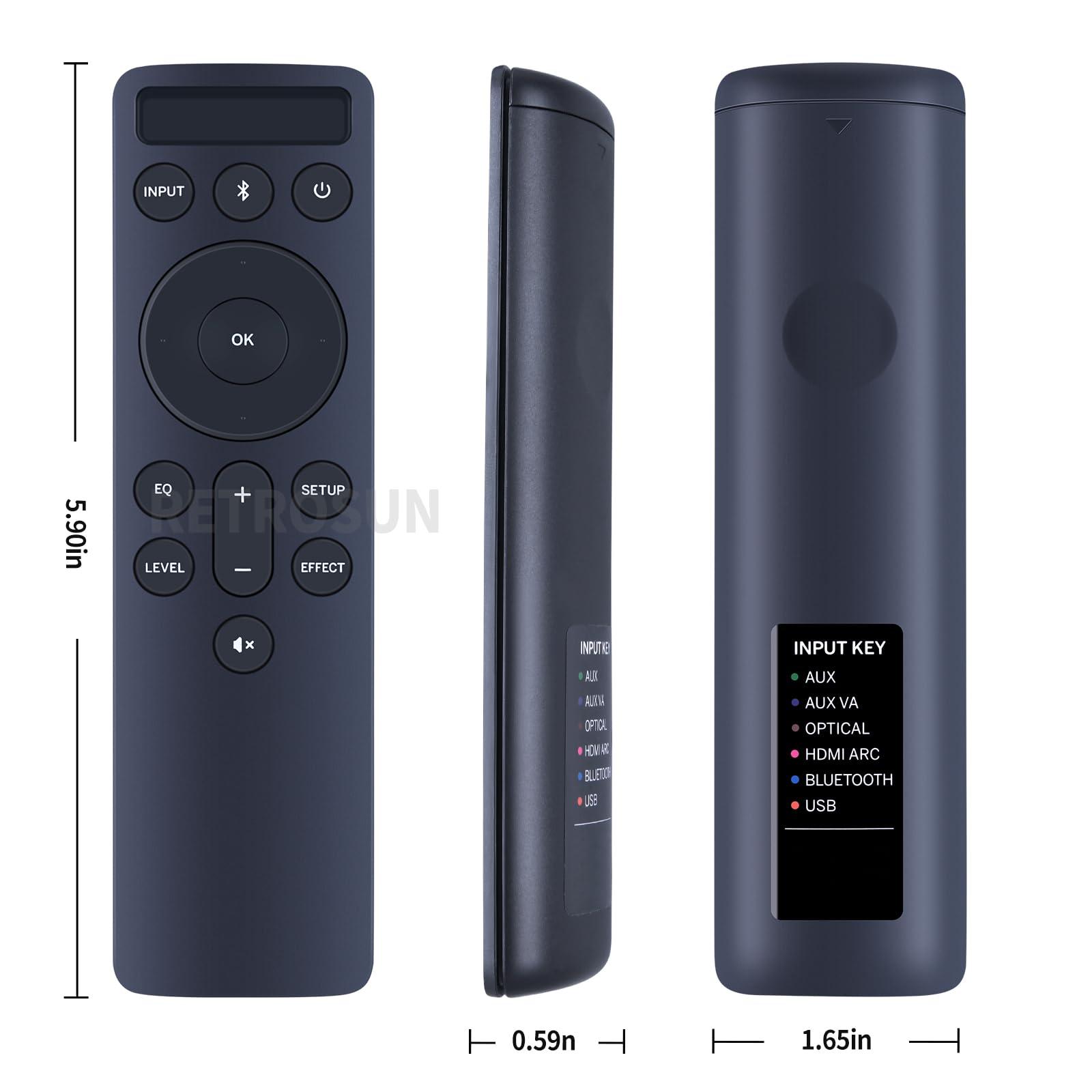 RETROSUN Replacement for VIZIO Backlit 5.1 Display Sound Bar Remote, Compatible with Vizio D51 D51-H V51-H6 M51A-H6 and Other Soundbar Models