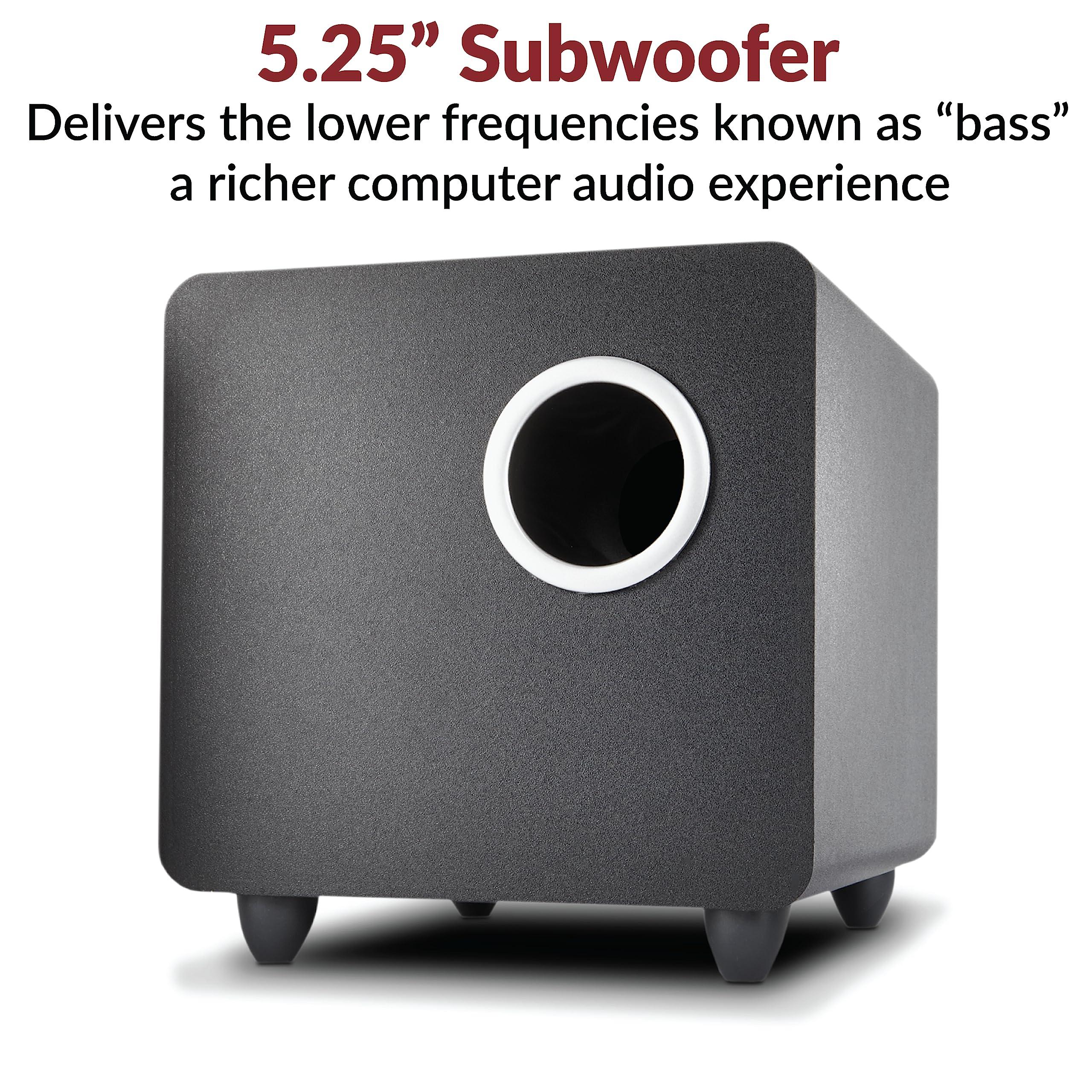 Cyber Acoustics Cyber Acoustics CA-3610 2.1 Multimedia Speaker System with Subwoofer, Perfect Computer Speakers for PC or Mac, Great for Music, Movies, and Gaming