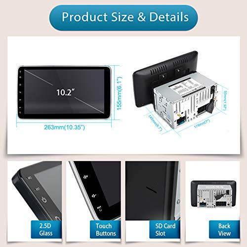 SYGAV SYGAV 2 Din Android 10 Car Stereo 10.2" Rotatable Screen Radio 4G+64G with GPS Navigation Built in DSP Dash Kit(Double Din)