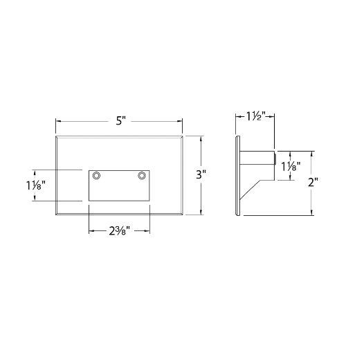 WAC Lighting WAC Landscape Lighting, LEDme 120V LED Horizontal Indoor and Outdoor Step and Wall Light Amber 1800K LED in Stainless Steel