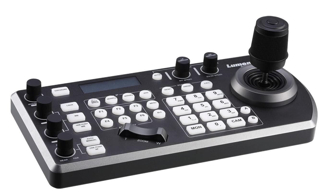 Lumens Lumens VS-KB30 Compact IP Camera Controller, Joystick for Pan/Tilt/Zoom, LCD Display, Backlight Keypad, DC12V / PoE, RS-232C / RS-422 x2 / Ethernet Control Interfaces