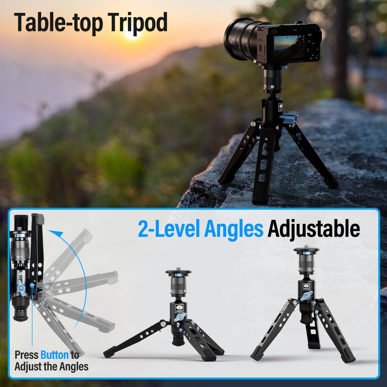 Sirui SIRUI SVM-145 Camera Monopod with Feet, 60.7" Professional Carbon Fiber Monopod with Fluid Video Head, One-Step Height Adjustment, Lightweight Travel Monopod for DSLR Camera, Modular, Max Load 22lbs