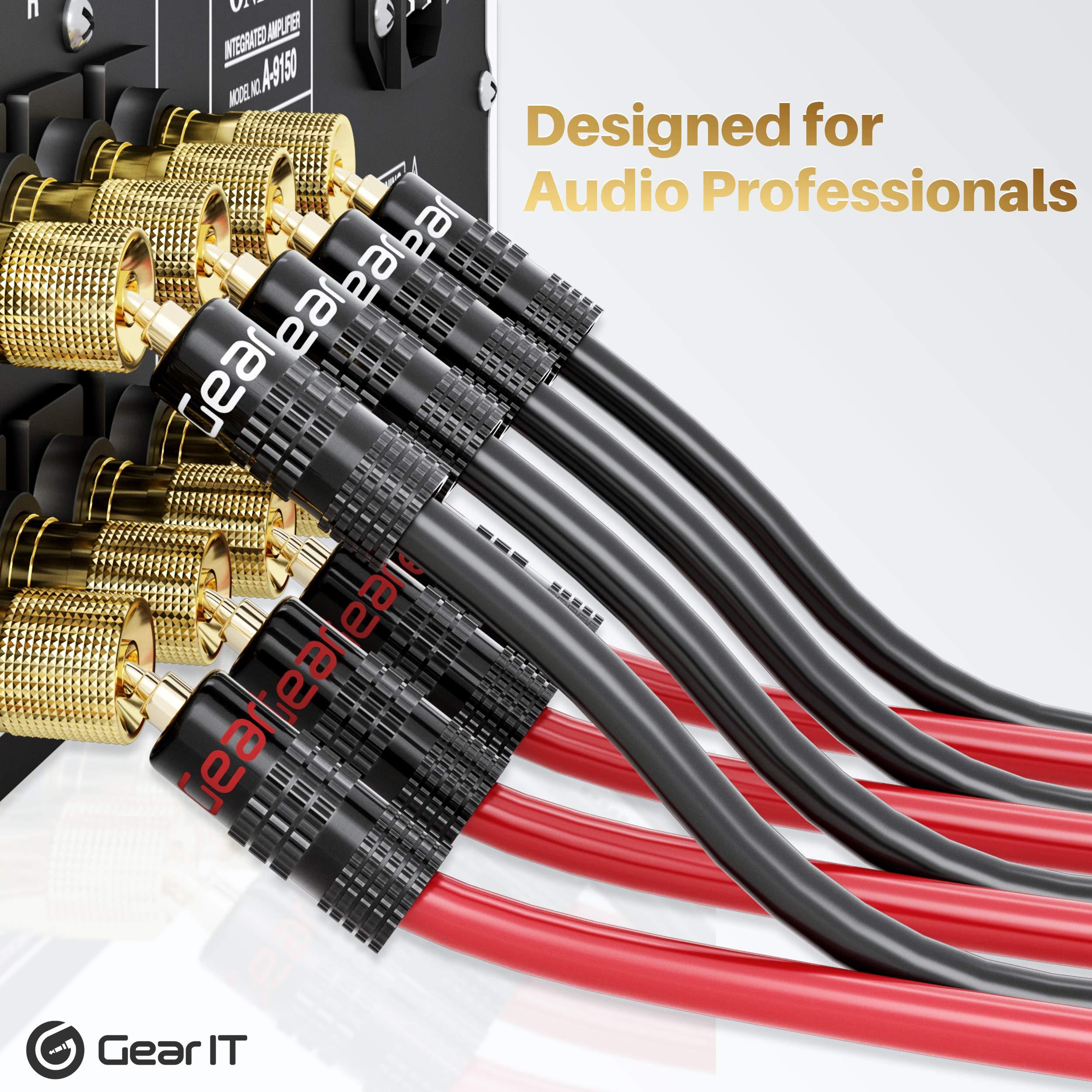 GearIT GearIT Pin Banana Plugs for Speaker Wire (6 Pairs, 12 Pieces), 2mm Pin Plug Screw Type, 24K Gold Plated Connectors (Support 12 AWG to 20 AWG Wires)