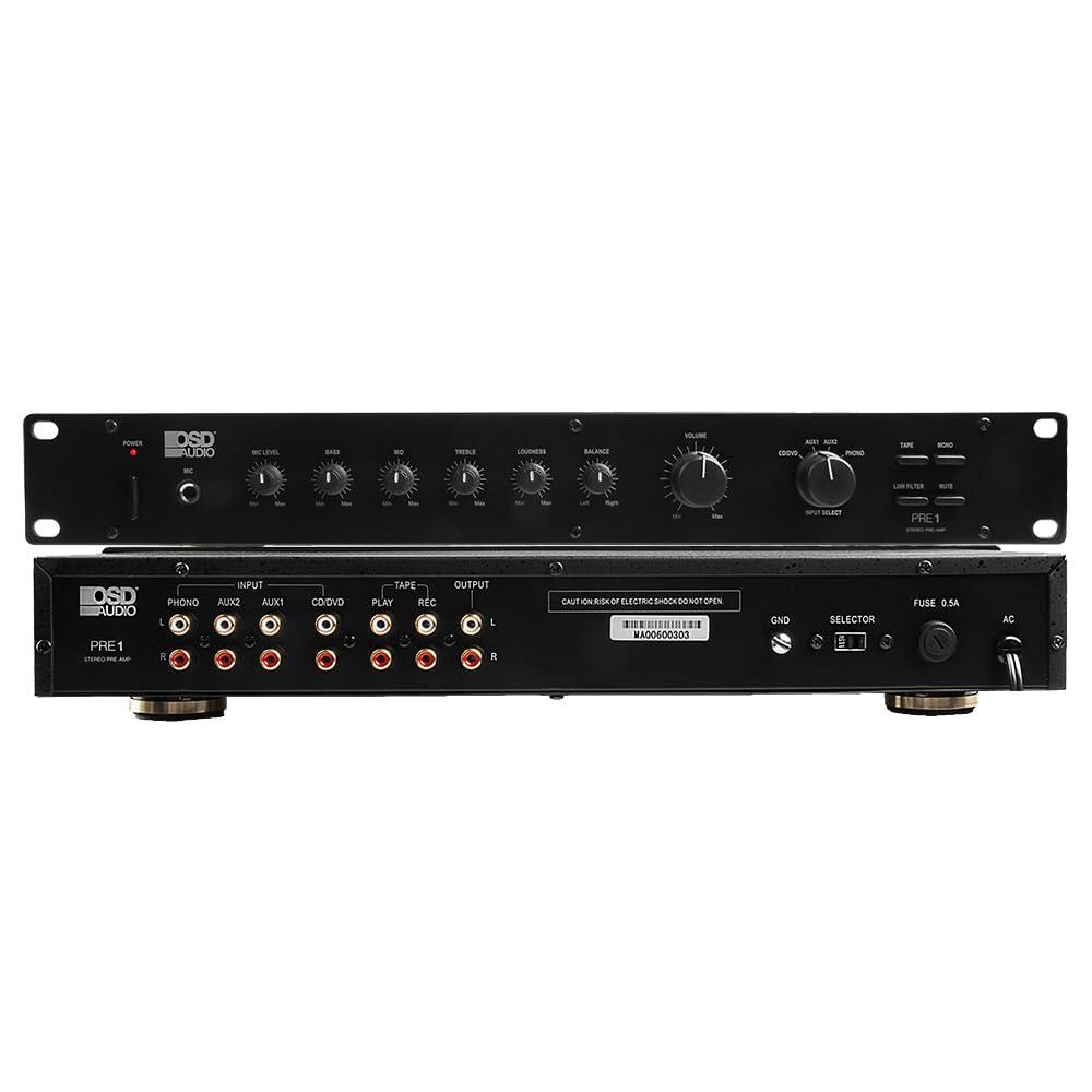 OSD Audio OSD Audio Pre-1 High Definition Preamplifier – Multi Source Select Phono Ready