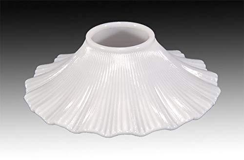 B&P Lamp B&P Lamp 7 1/4\" Opal Glass Petticoat Shade To Slip Onto Lamp Chimney