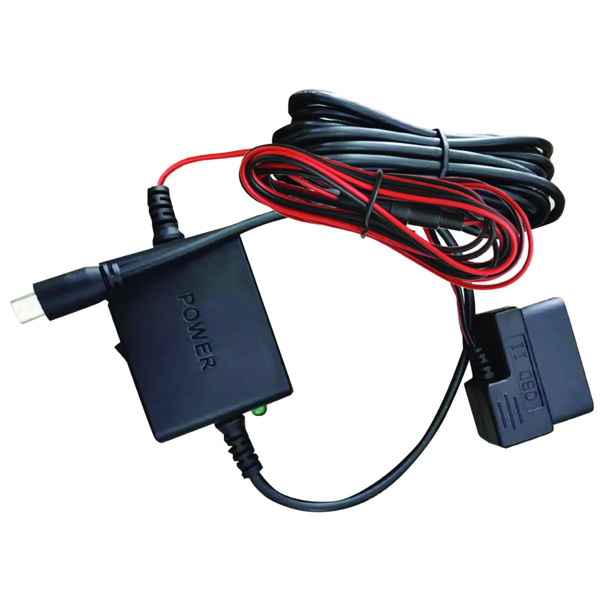 Cobra Cobra 2.5A DIY Hardwire Kit Designed for Cobra and Drive HD Products: OBDII Port to Micro-USB, 15ft Cable, Intelligent Power Management, Enables Parking Mode and Motion Detection Feature