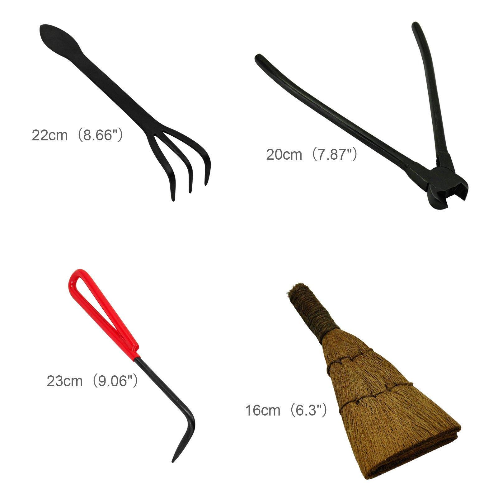 bonsai tools Bonsai Tool Set 10-pc Carbon Steel with Cutter Spatula Roll Wires Nylon Case New