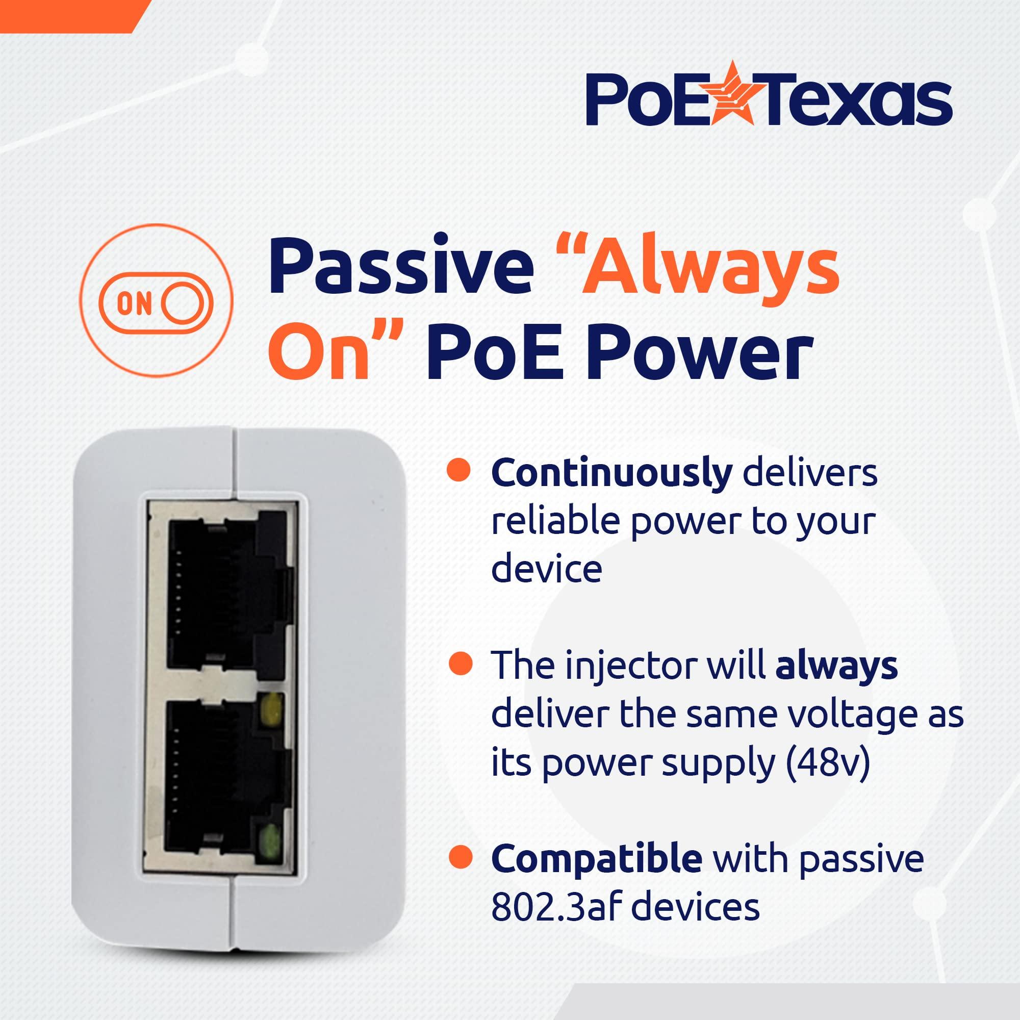 PoE Texas PoE Texas 802.3af Power Over Ethernet PoE Splitter + MicroUSB Connectors and PoE Injector - Single Port Power Over Ethernet Passive PoE Adapter