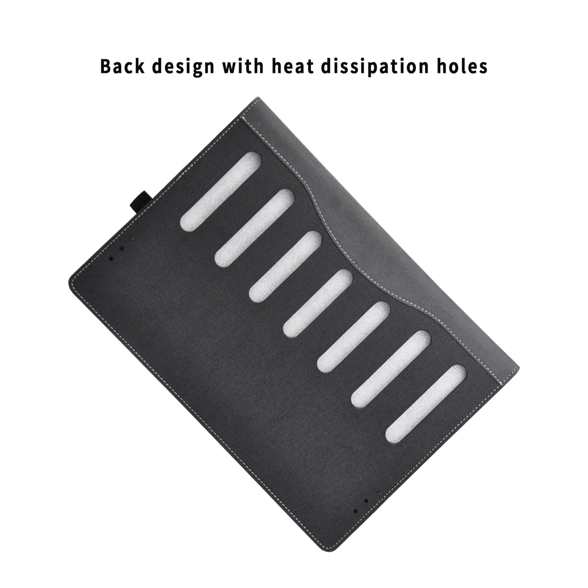 forubar Laptop Case Cover for 14\'\' Asus Zenbook 14 OLED & 14X OLED & 14 Flip OLED Notebook Sleeve[Please Check The Model]PU Leathe Bag Protective Shell with Pen Holder and Heat Dissipation Hole (Dark Grey)