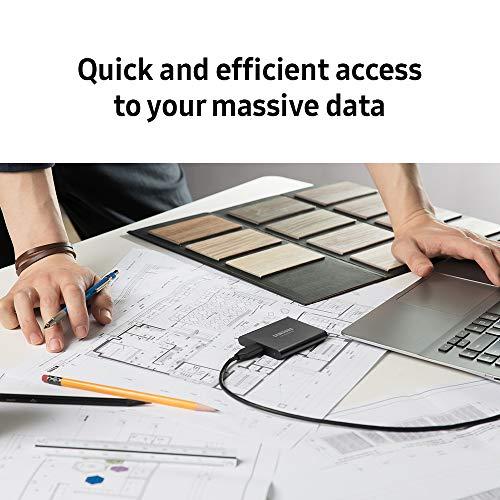 SAMSUNG SAMSUNG T5 Portable SSD 1TB - Up to 540MB/s - USB 3.1 External Solid State Drive, Black (MU-PA1T0B/AM)