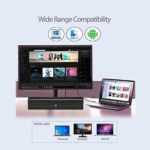 Adesso Adesso Xtream S5 USB Sound Bar Speaker for PC Desktop 5W x 2, Black