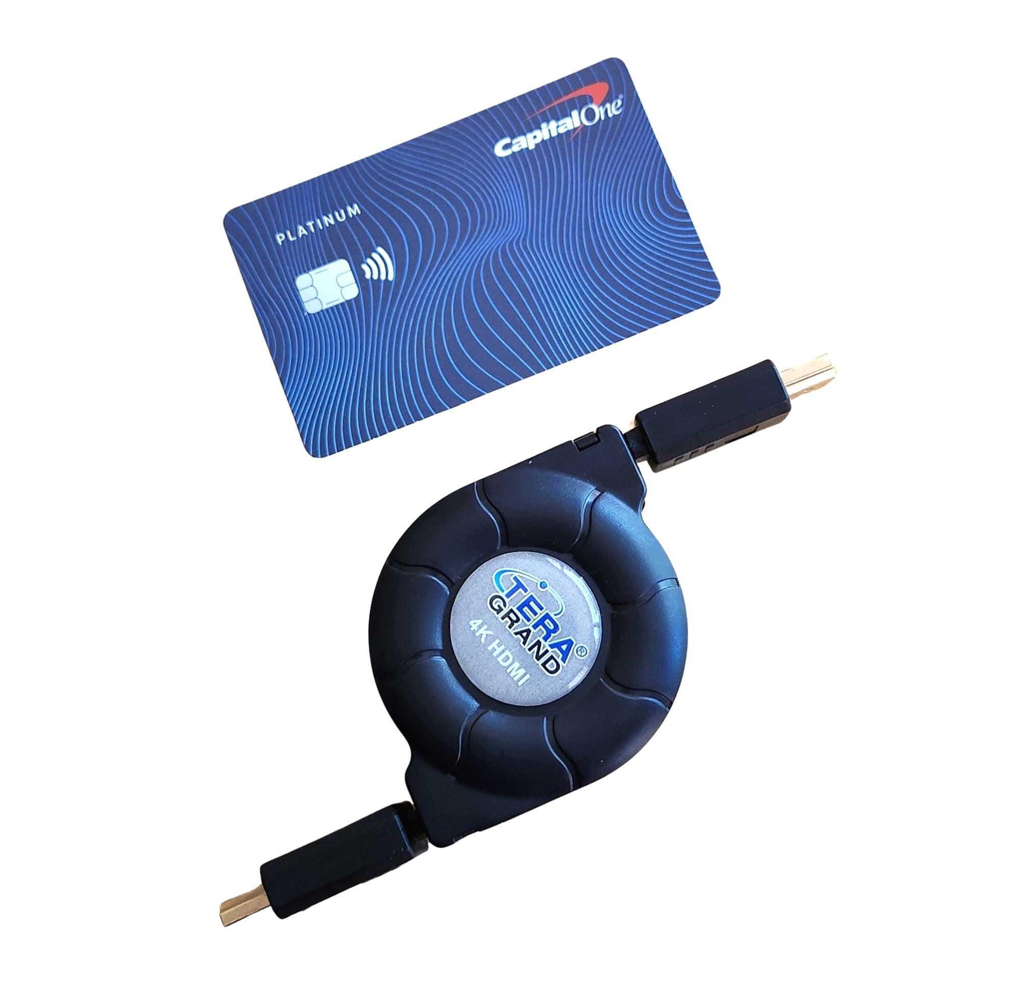 Tera Grand Tera Grand Premium 4K High-Speed HDMI 2.0 Retractable Cable, Extends up to 4.25 feet - Supports 4K Ultra HD, 3D, ARC, HDR, and Ethernet Channel