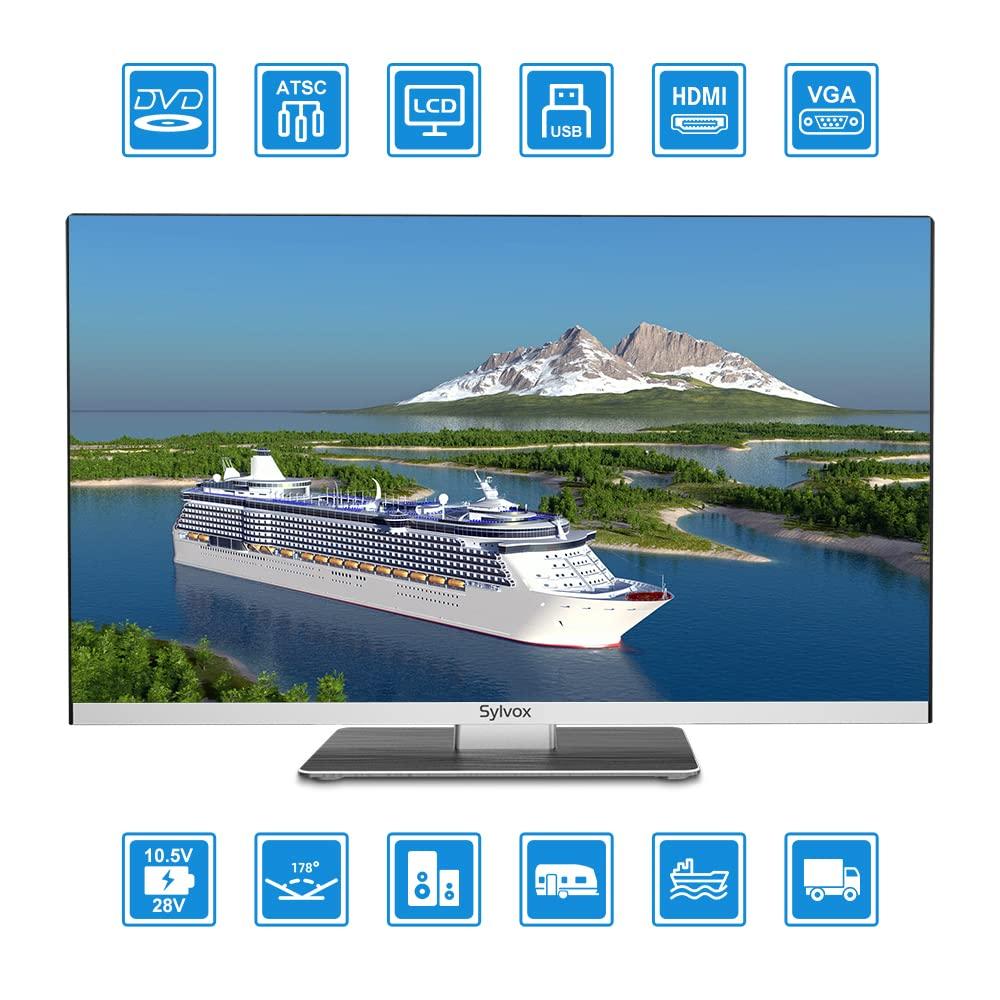 SYLVOX SYLVOX RV TV, 24 inches 12/24V TV for RV 1080P Full HD Smart TV, Built-in APP Store, Support WiFi Bluetooth, Small Android TV for Car Home Camper Truck Boat(Limo Series)