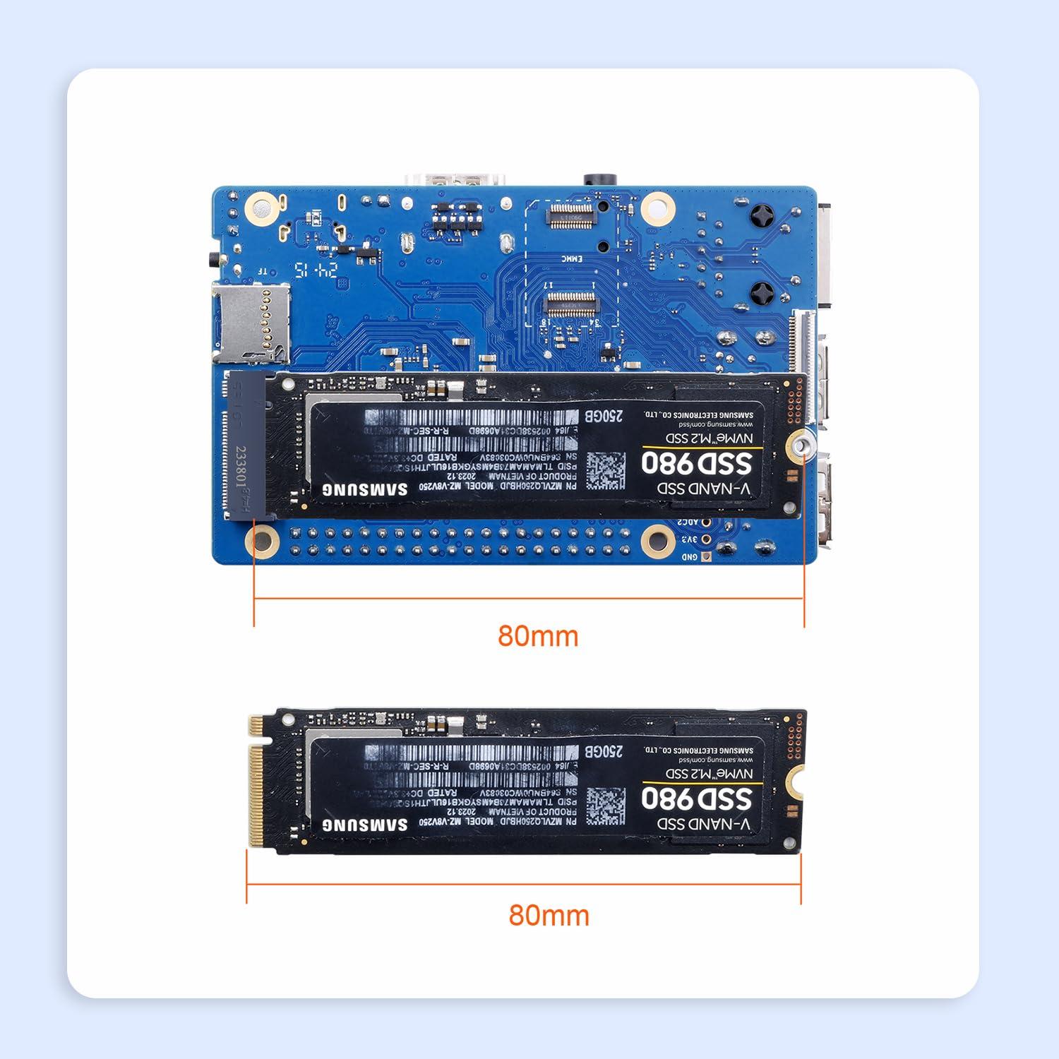 Orange Pi Orange Pi 3B 2GB LPDDR4/4X Rockchip RK3566 Quad-Core 64-Bit Single Board Computer with eMMC Socket, Support WiFi 5 and Bluetooth, Development Board Run Android/Ubuntu/Debian (Pi 3B 4GB+Power Supply)