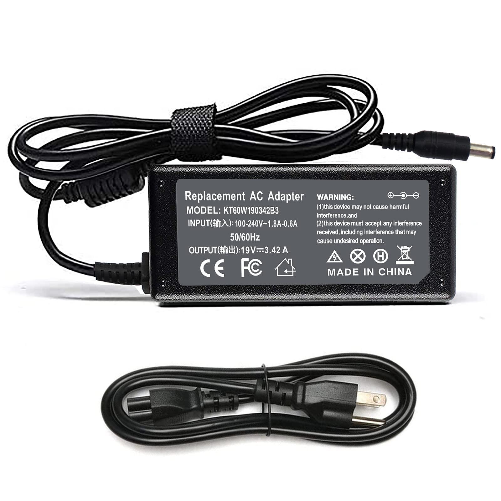 ZAYAUPVL 65W 19V 3.42A Laptop Charger for Toshiba Satellite C55 C55D C55T C655 C655D C675 C855 C855D L55 L655 L675 L745 L755 L775D L855 P755 P845T P855 P875 Portege Z30 Z930 Z830 Power Supply Cord