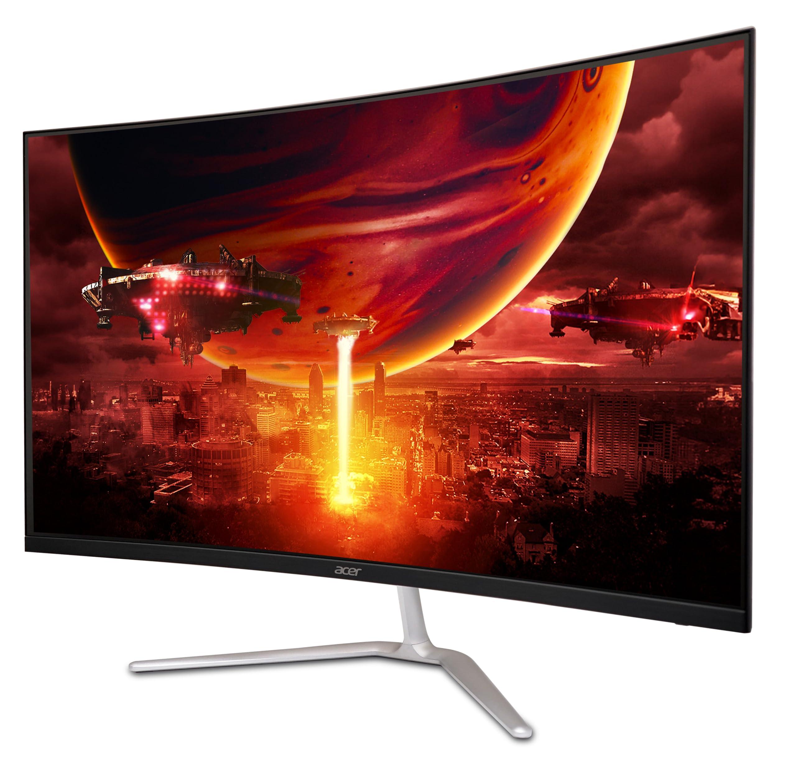 acer Acer Nitro 31.5\" FHD 1920 x 1080 1500R Curved PC Gaming Monitor | AMD FreeSync Premium | Up to 165Hz Refresh | 1ms VRB | VESA Mountable | 1 x Display Port 1.2 & 2 x HDMI 1.4 | EDA320Q PBIIPX