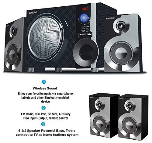 Boytone Boytone BT-215FD Wireless Bluetooth Stereo Audio Speaker 55 W with Powerful Sound, Bass System, FM Radio, Remote Control, Aux-in Port, USB/SD/for Phone's Laptops
