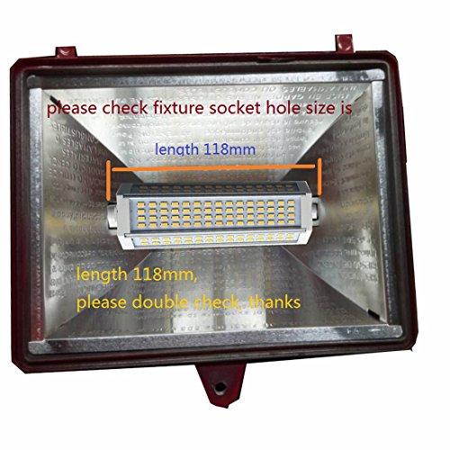 qlee qlee R7S LED J118 118mm Dimmable Bulb 30W Warm Light 3000k AC120V 3000LM Double Ended J LED Floodlight for R7S 200W 300w 400w Halogen Replacement (3000k Warm Light)