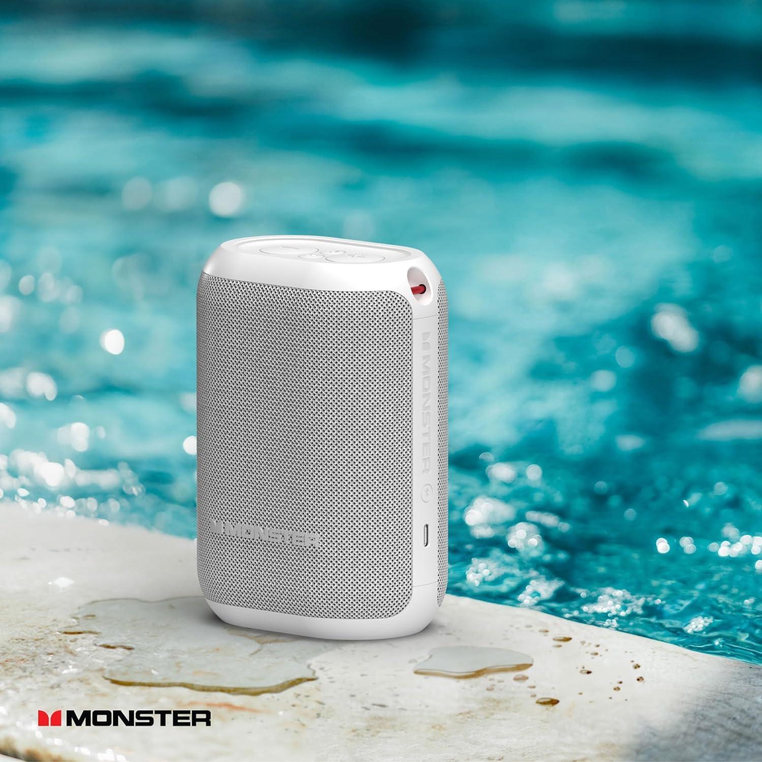 Monster Monster DNA One Portable Bluetooth Speaker, Loud Portable Speaker with 360 Bass Sound and 10W Qi Certified Wireless Charging Pad, IP67 Waterproof- for Travel, Indoor and Outdoor Use