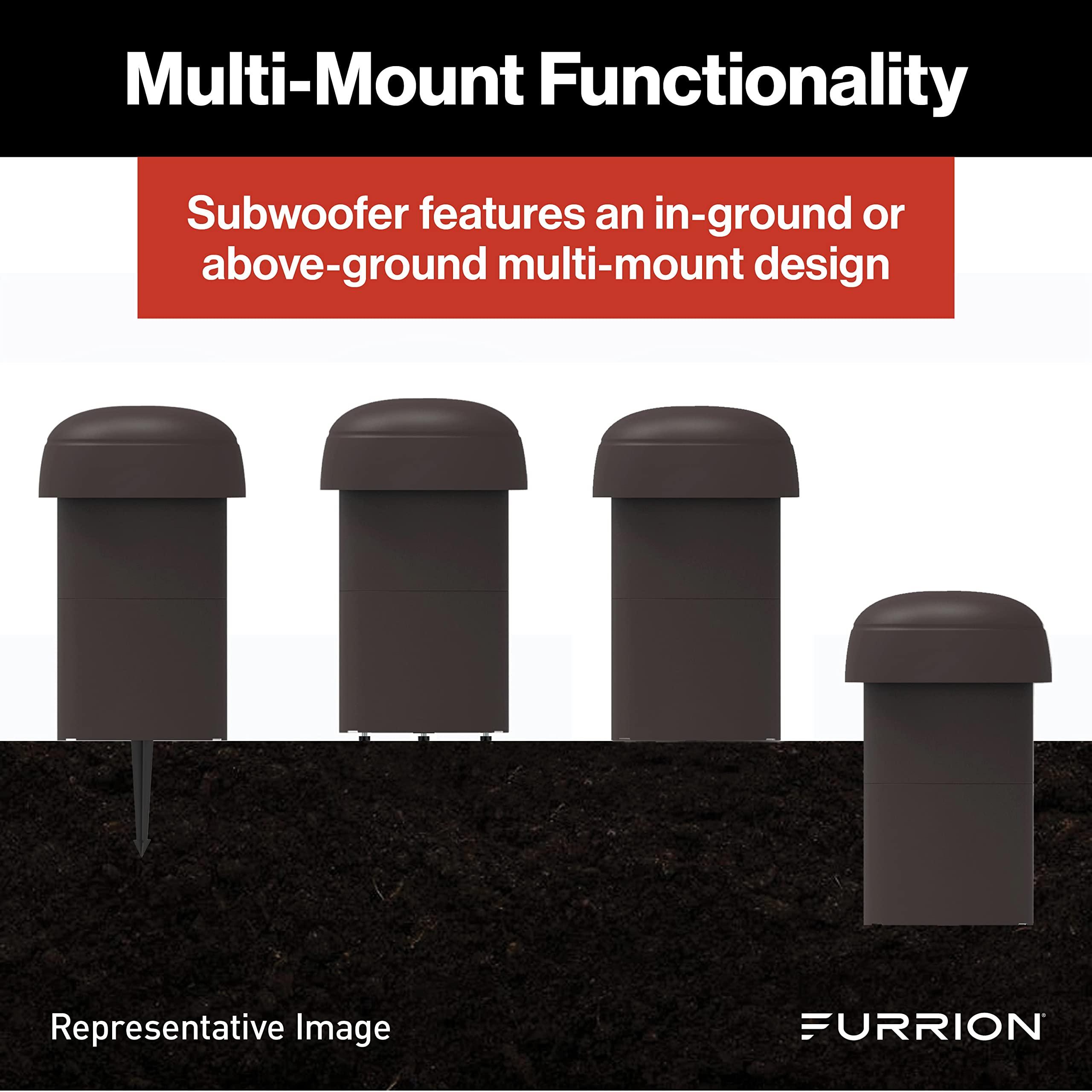 Furrion Furrion Aurora Terrace Series Outdoor Landscape Speaker System - Waterproof 4.1 Channel with 3 100W Satellite Speakers and 8 150w Subwoofer - For Patios, Decks, and Gardens