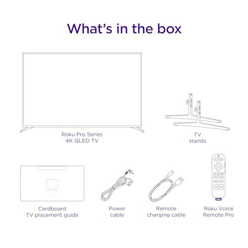 Roku Roku Smart TV 65-Inch Pro Series 4K QLED RokuTV with Backlit Roku Voice Remote Pro, Dolby Vision IQ, 120Hz Refresh Rate Live Local News, Sports, Gaming