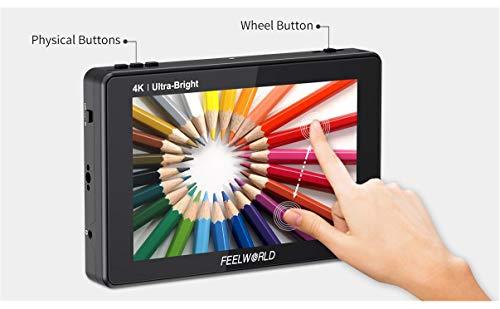 FEELWORLD FEELWORLD LUT7S PRO 7 Inch 2200nit 3D LUT Touch Screen DSLR Camera Field Monitor with F970 External Kit Install for Power The Wireless Transmission Waveform Vectorscope 4K HDMI SDI Input DC Output