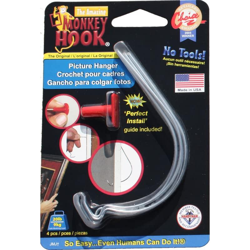 Monkey Hook Monkey Hook Galvanized Silver Picture Hanger 20 lb. 4 pk - Total Qty: 12