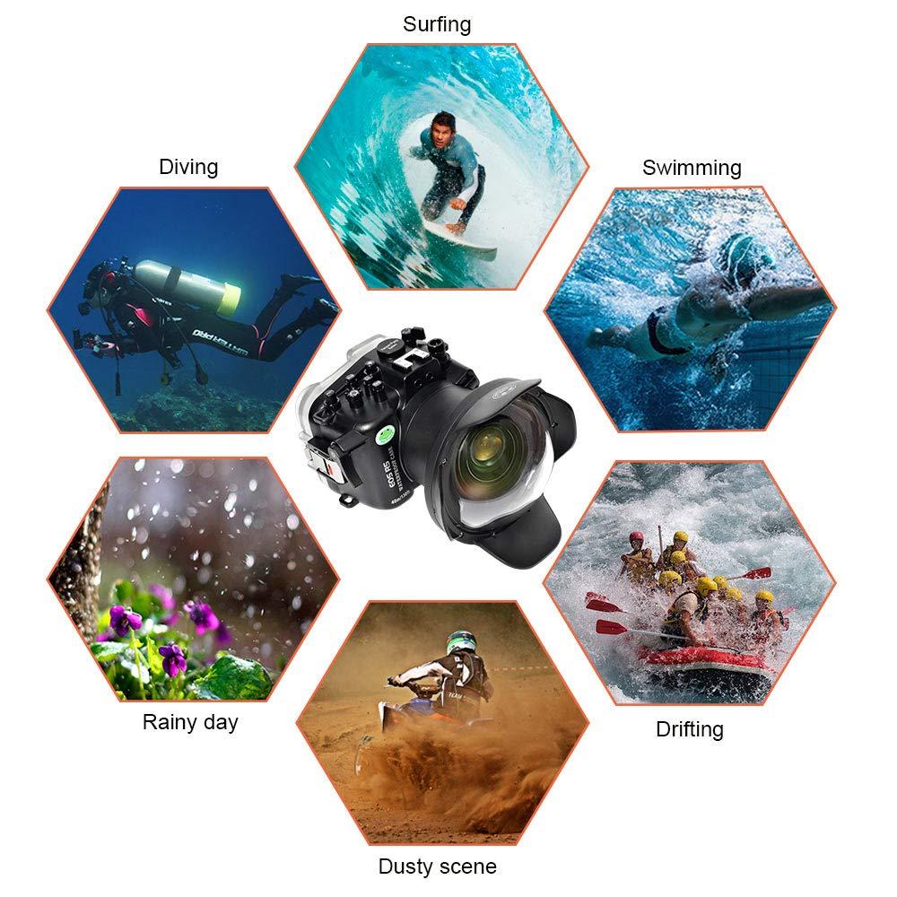 Sea frogs Sea frogs Camera Housing Compatible with Canon EOS R5 with 17-40mm f/4L Wide Angle Lens,Waterproof IPX8 Rated, 40m/130ft Depth Protection Underwater Camera Case, Ideal for Diving, Surfing, Rowing