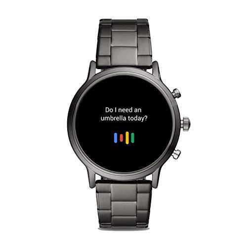Fossil Fossil 44mm Gen 5 Carlyle Stainless Steel Touchscreen Smart Watch with Heart Rate, Color: Smoke (Model: FTW4024)
