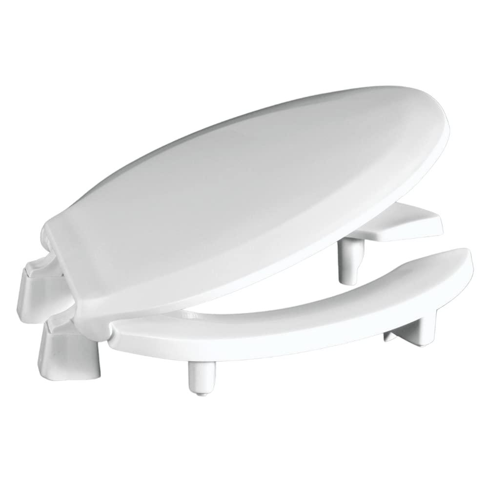 Centoco Centoco 3 inch Raised Toilet Seat for Seniors, Elongated, Open Front with Cover, Plastic, Made in the USA, 3L820STS-001, White