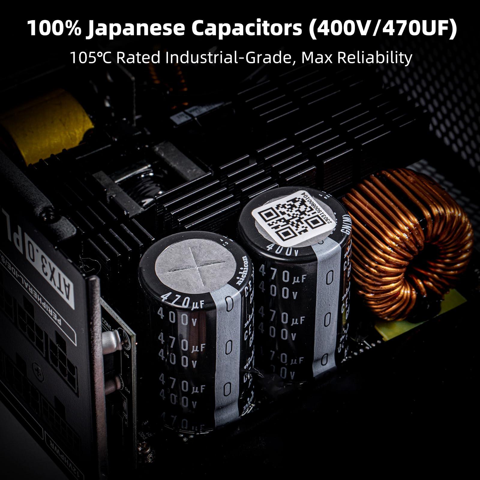 Redragon Redragon PSU017 80+ Platinum 1000 Watt ATX 3.0 & PCIe 5.0 Fully Modular Gaming Power Supply, 80 Plus Certified, 100% Japanese Capacitors & Low Noise Smart-ECO Fan, Fully Modular w/12VHPWR Cable