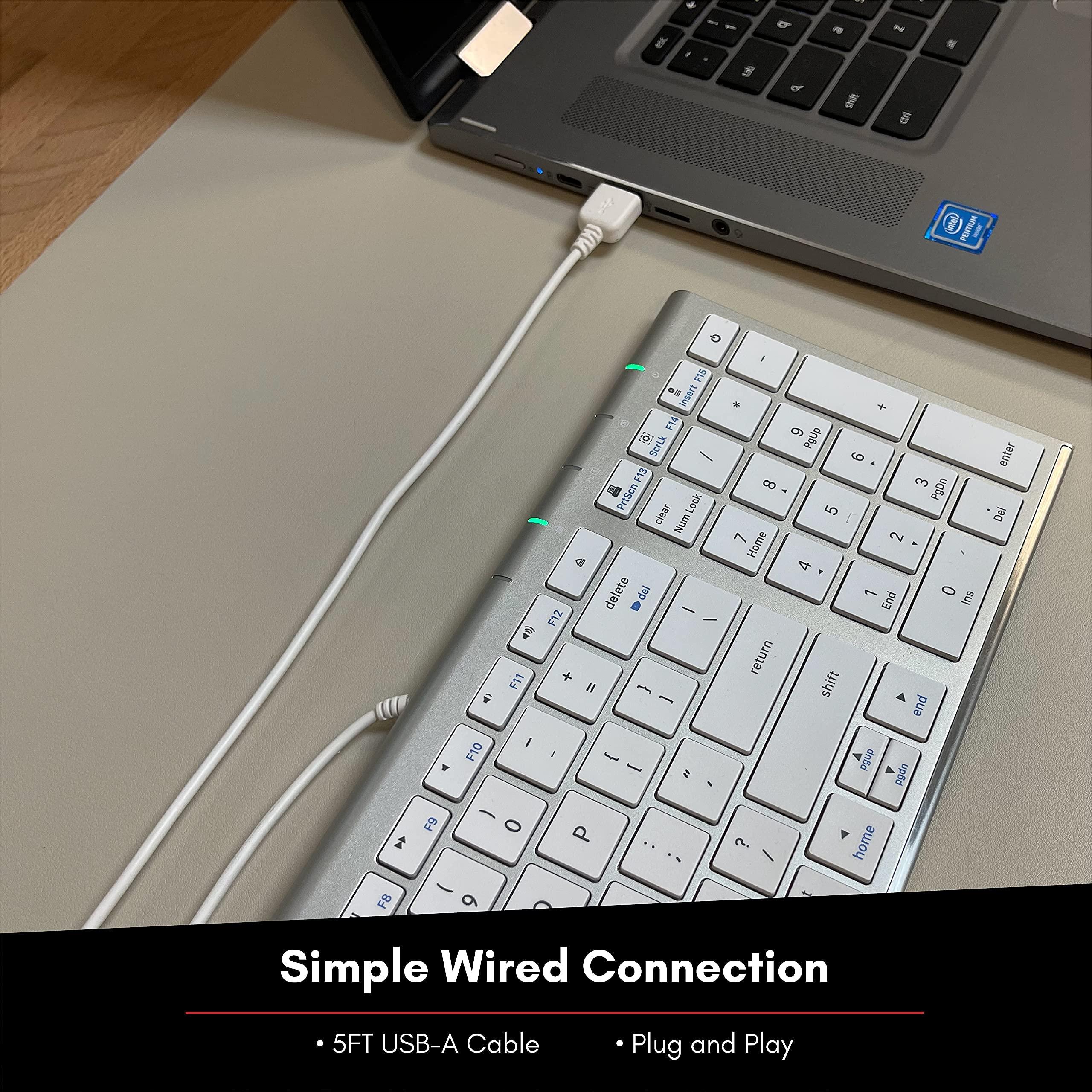 Macally Macally Compact Wired Keyboard and a Vertical Laptop Stand, Designed to Save Space