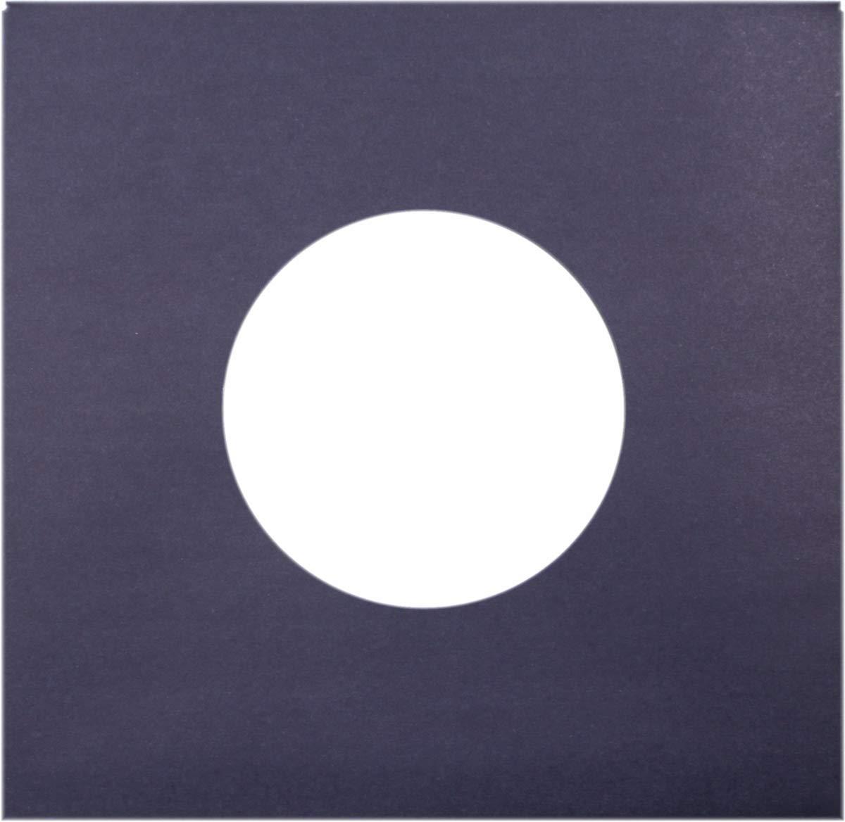Square Deal Recordings & Supplies (100) 7" 45rpm Blue Vinyl Record Inner Sleeves - Archival Quality, Super Heavyweight 29# Paper with Hole - 07IWBL