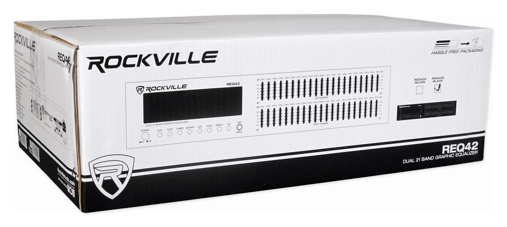 Rockville Rockville REQ42-B Black 19" Rack Mount 2 x 21 Band Equalizer