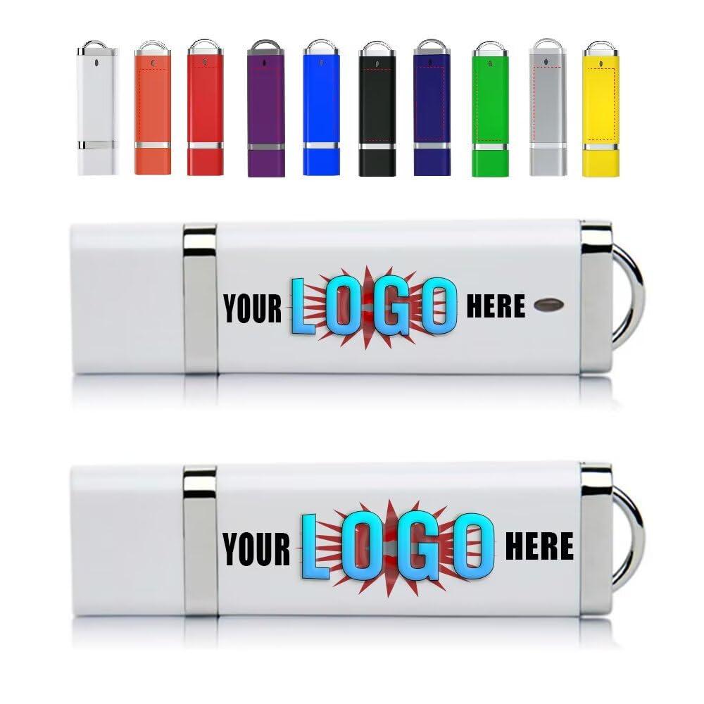 vellgo 50pcs 8GB Custom USB Flash Drive with Personalized Logo for Promotion, Customized USB Thumb Drive, Bespoke Bulk Zip Drive (10 color options)