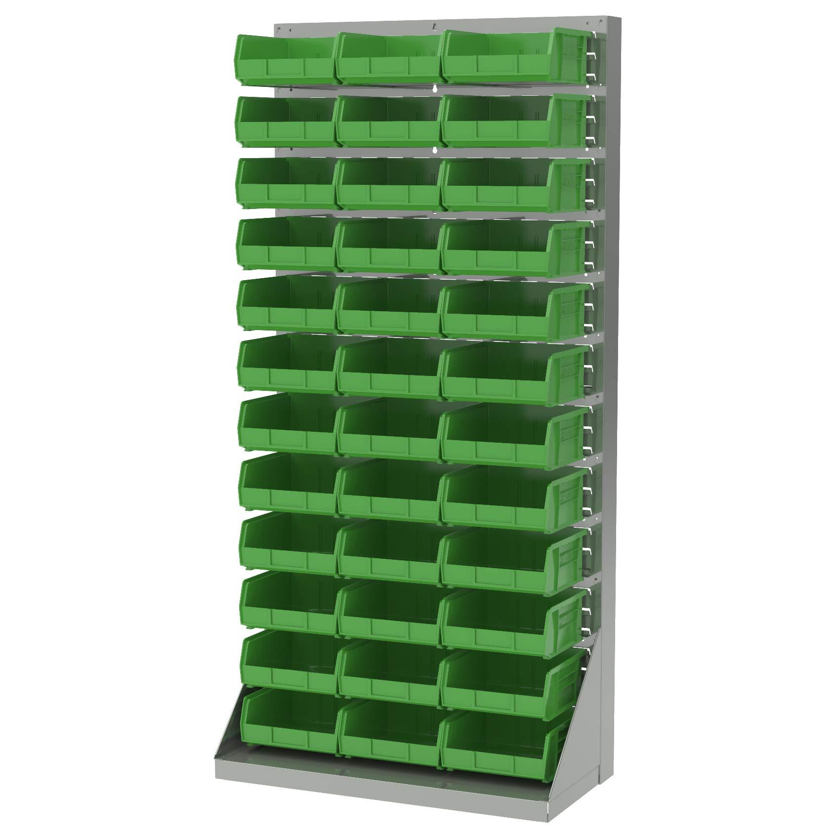 Akro-Mils Akro-Mils 30235 AkroBins Plastic Storage Bins, Space-Saving Stackable Bins, Garage Organization Bins, Pantry Organization, Craft Storage, 11-Inch x 11-Inch x 5-Inch, Black, 6-Pack