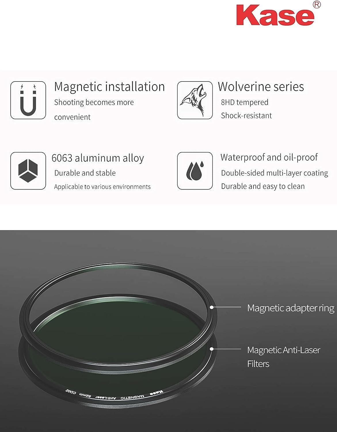 Kase Kase Wolverine 67mm Anti-Laser Protection Filter Magnetic Shockproof Tempered Optical Glass Incl Adapter