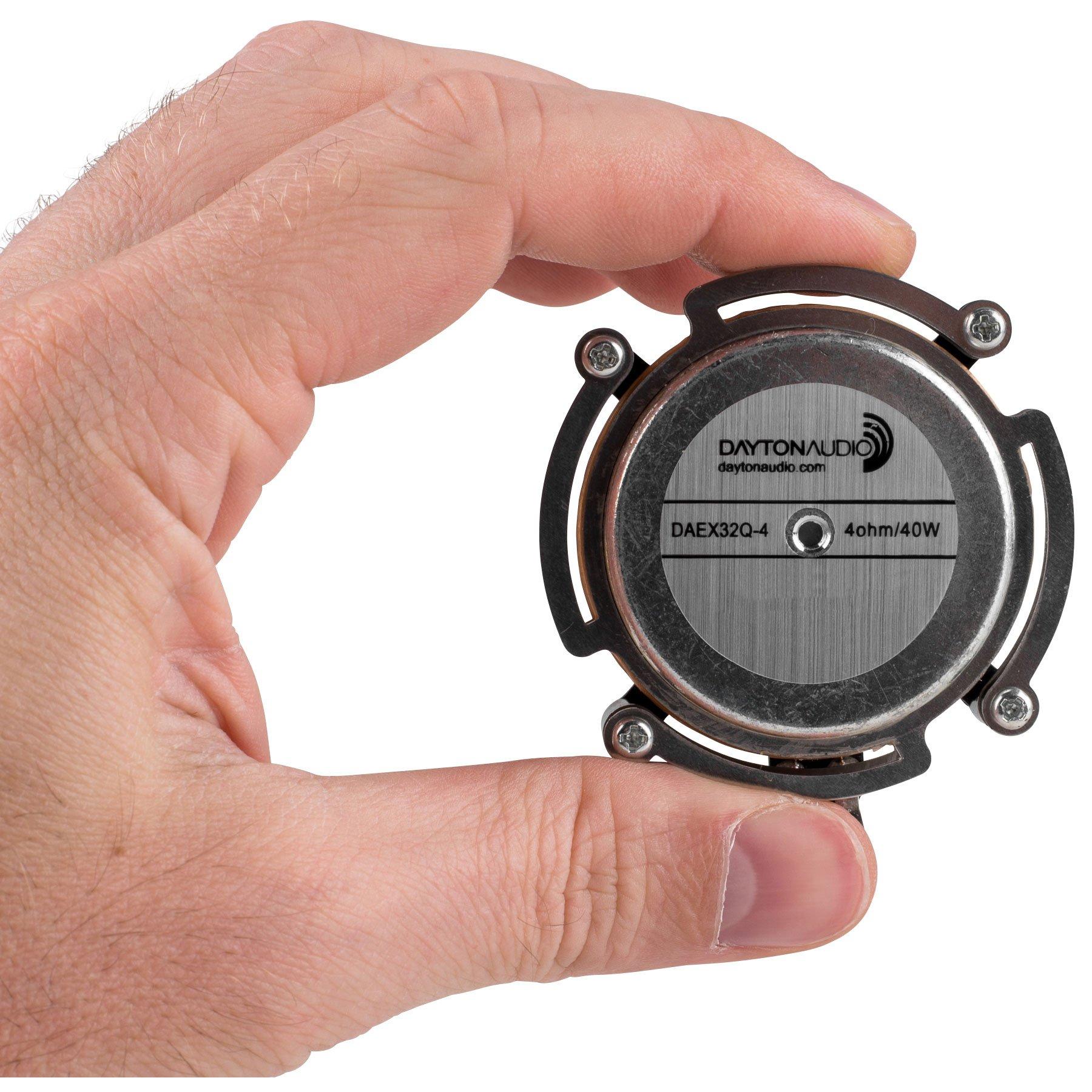 Dayton Audio Dayton Audio DAEX32Q-4 Dual Steel Spring Balanced 32mm Exciter 20 Watt RMS, 4 Ohm Imepedance - Turn Any Surface into a Speaker System - Ideal for Vertical Surfaces