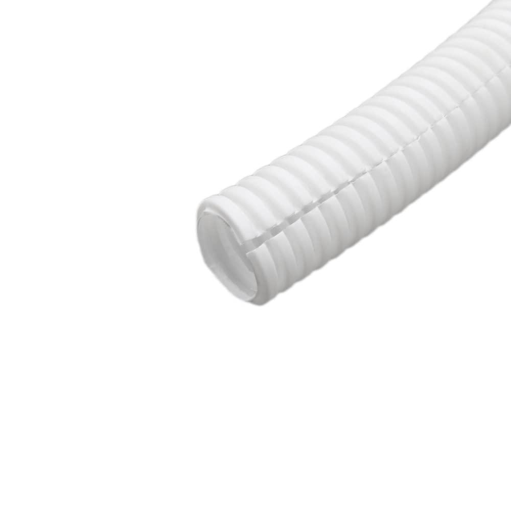 SKYPRO Split Loom Tubing Wire Conduit, White Corrugated Wire Tube Cable Protection Pipe Cable Tidy Tube for TV Cables, Electric Wire, Garden Lights (OD 28mm, 19.6 Ft)