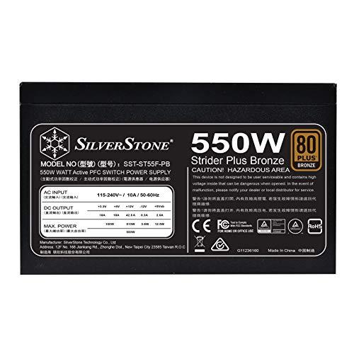 SilverStone Technology SilverStone Technology 550 Watt ATX Power Supply 80 Plus Bronze with 100% Modular Cable Design ST55F-PB