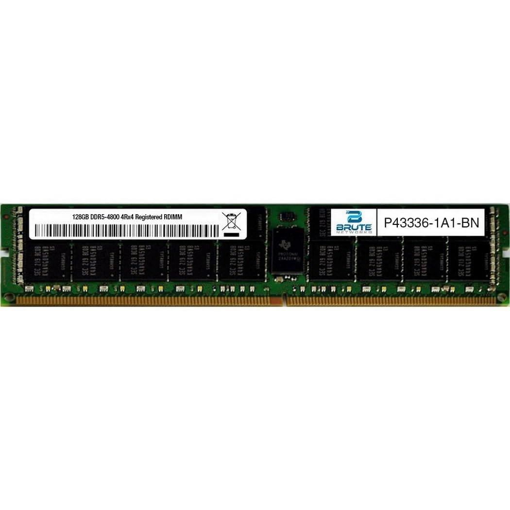 Brute Networks Brute Networks P43336-1A1-BN - 128GB PC5-38400 DDR5-4800Mhz 4Rx4 ECC Registered RDIMM(Compatible with OEM PN# P43336-1A1)