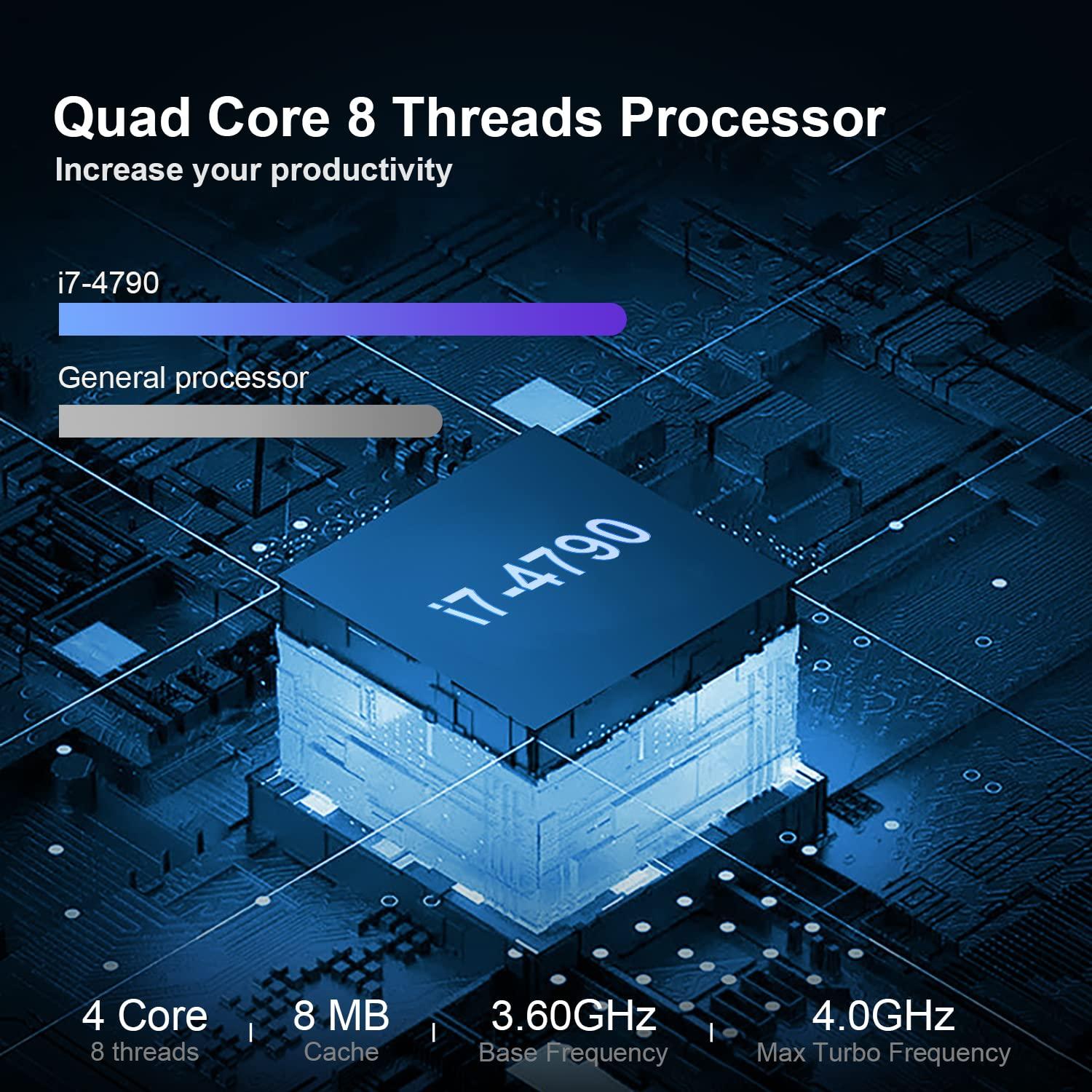 Dell Dell Tower Computers OptiPlex 7020 PC Desktop Tower, Intel Quad Core i7-4790 32GB Ram New 1TB SSD,2TB HDD,AC8260 Built-in WiFi Ready, Dual 4K Monitor Support, Altec Wireless Keyboard Mouse (Renewed)