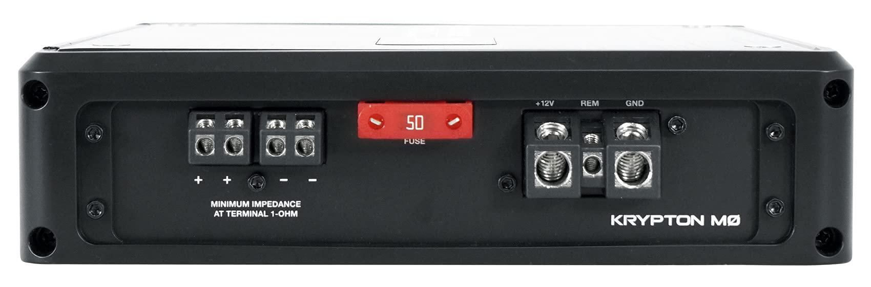 Rockville Rockville Krypton-M0 1400w Peak/350w RMS Mono 1 Ohm Car Amplifier Bundle with Rockville RWK41 4 Gauge Complete Car Amp Wiring Installation Wire Kit with RCA\'s