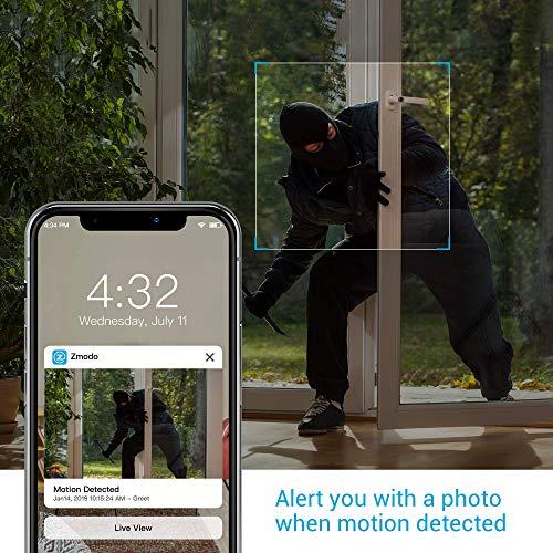 Zmodo Zmodo 1080p Full HD Outdoor Wireless Security Camera System, Plug-In, Smart Home Indoor Outdoor WiFi IP Camera with Night Vision, Compatible with Alexa