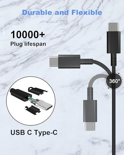 HBONY 65W 45W USB C Laptop Charger for Lenovo Type C Computer Power Adapter Cord - Thinkpad X1 Carbon T480 T490 T480s T490s T580 T590 T14 T16, Yoga 7i C740 C940 C930 920 C630 730 720,Chromebook Replacement