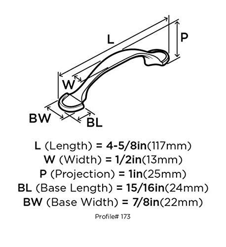 Amerock Amerock | Cabinet Pull | Satin Nickel | 3 inch (76 mm) Center to Center | Everyday Heritage | 1 Pack | Drawer Pull | Drawer Handle | Cabinet Hardware