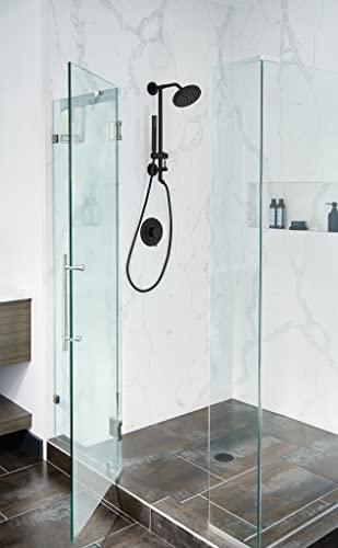 Moen Moen Align Matte Black Pressure Balancing Modern Tub and Shower Trim Kit, Featuring Bathroom Shower Lever Handle for Temperature Adjustment, Shower Faucet Handle (Posi-Temp Valve Required), T2191BL