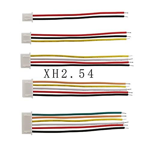 Nuojie Connect Plug Connector 100Pcs XH-2.54 Pitch 2.54mm Connector 26AWG XH2.54 2P 3P 4P 5P 6P 7P 8P 9P 10 Pin JST Plug Wire Connector With 30cm Wire Cable (Color : 5 Pin)