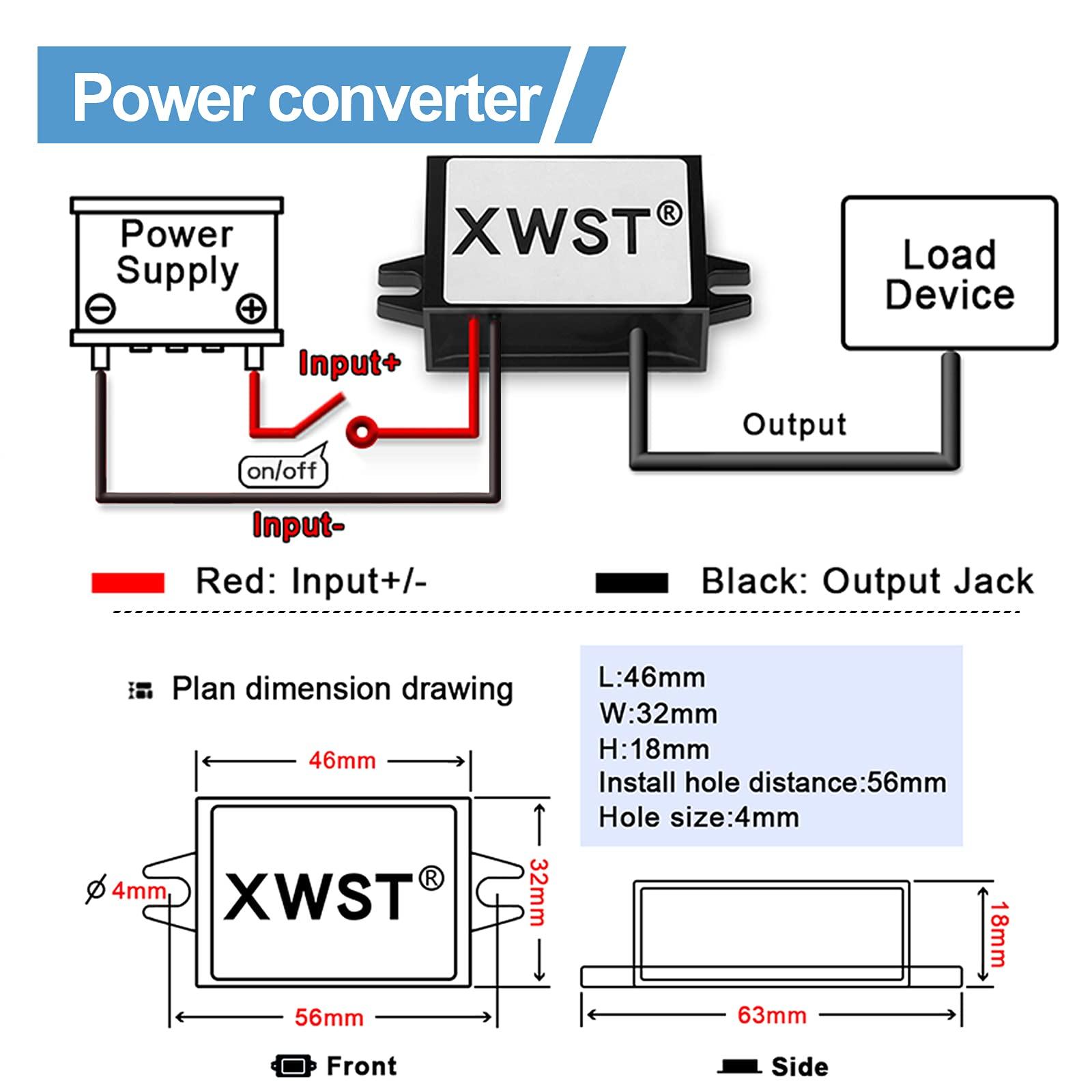 XWST XWST DC to DC 12V 24V to 5V 3A 15W 15watt with USB Output Power Adapter Converter 8V-40V to 5V Voltage Buck Regulator,Step-Down Module,Waterproof Power Adapt 5V Volt Transformer Module