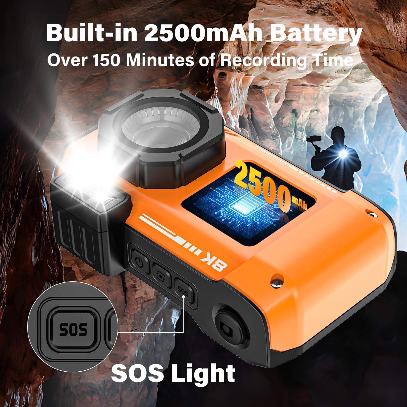 tupsio 8K UHD 70MP Digital Camera with 32GB Card Rugged Waterproof Dustproof Shockproof 33FT Underwater Camera Dual-Screen Selfie for Snorkeling Autofocus Point and Shoot Digital Camera (Orange)